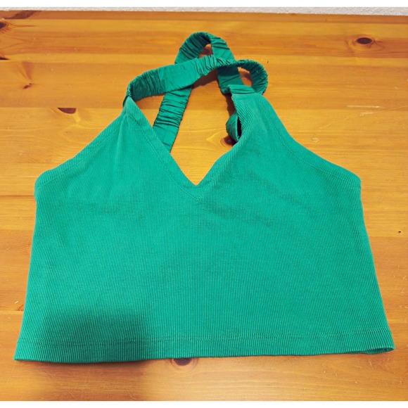 Maeve by Anthropologie Tops - Maeve by Anthropologie Women's Green V-Neck Halter Cropped Knit Tank Top S